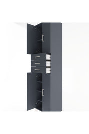 Hyperion Dolap 5 Raflı 3 Çekmeceli 4 Kapaklı 60x44x243 Antrasit-Antrasit