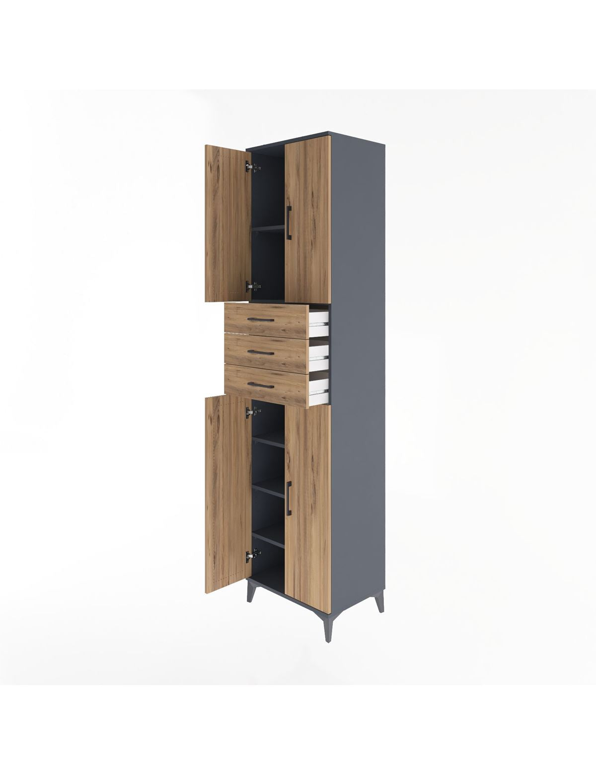 Hyperion Dolap 5 Raflı 3 Çekmeceli 4 Kapaklı 60x44x243 - S65M084V6B