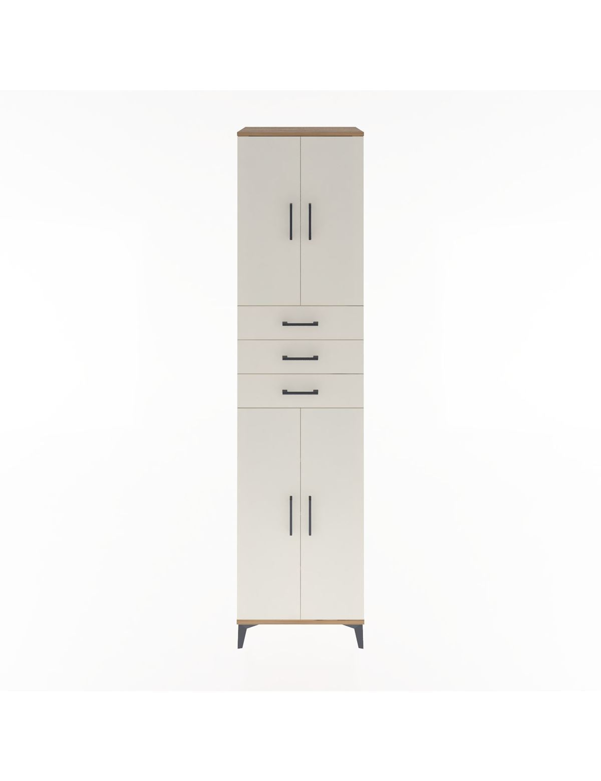 Hyperion Dolap 5 Raflı 3 Çekmeceli 4 Kapaklı 60x44x243 Çam-Aytaşı