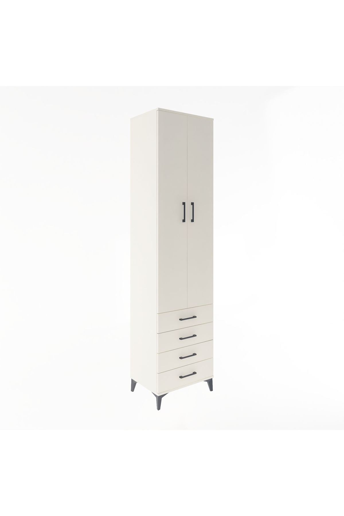 Hyperion Dolap 5 Raflı 4 Çekmeceli 2 Kapaklı 60x44x243 Aytaşı-Aytaşı