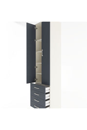 Hyperion Dolap 5 Raflı 4 Çekmeceli 2 Kapaklı 60x44x243 Aytaşı-Antrasit