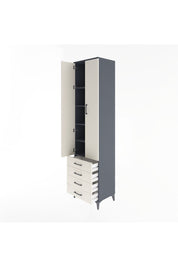Hyperion Dolap 5 Raflı 4 Çekmeceli 2 Kapaklı 60x44x243 Antrasit-Aytaşı