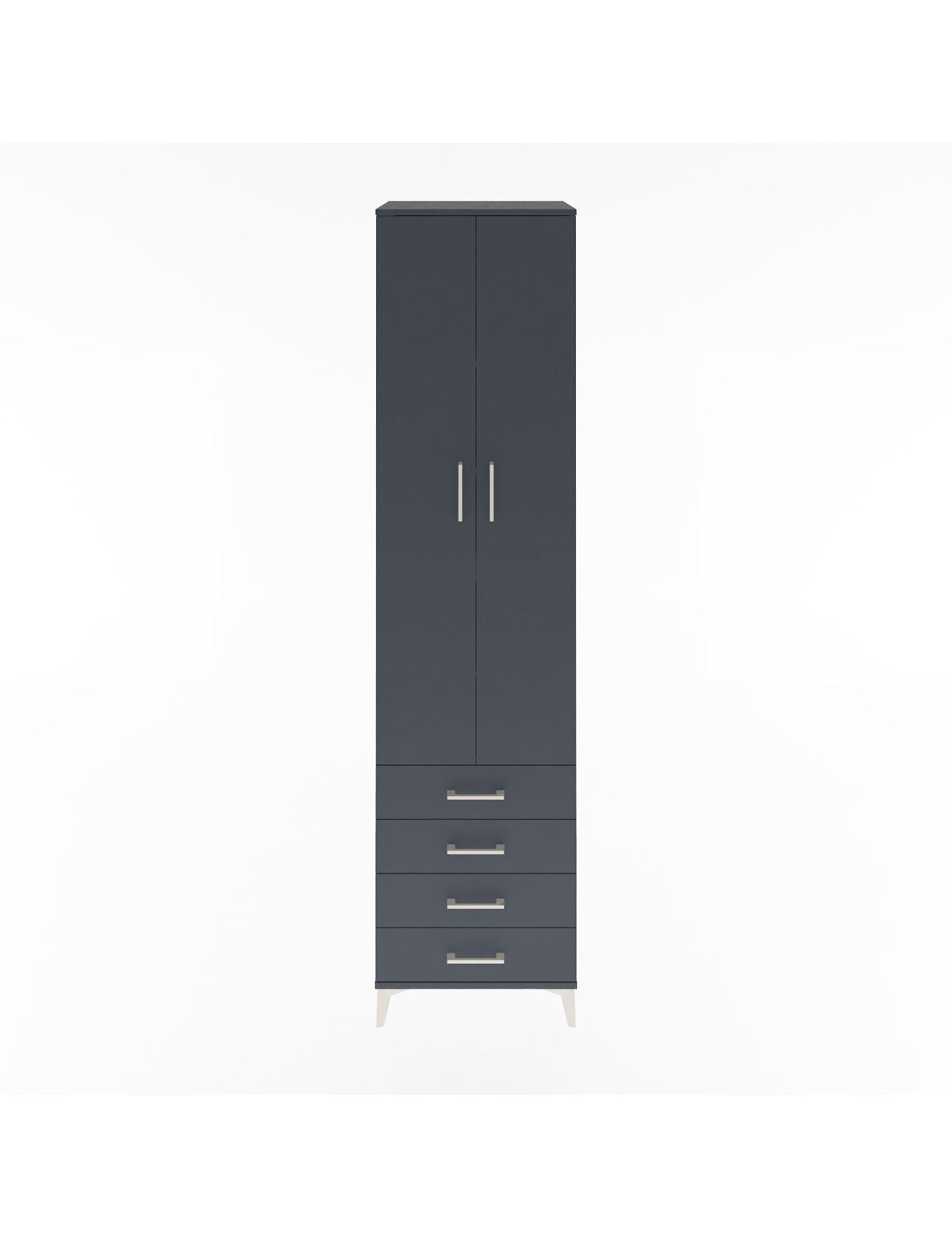 Hyperion Dolap 5 Raflı 4 Çekmeceli 2 Kapaklı 60x44x243 Antrasit-Antrasit