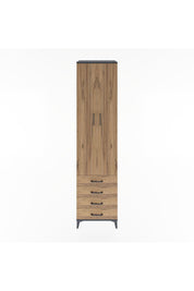 Hyperion Dolap 5 Raflı 4 Çekmeceli 2 Kapaklı 60x44x243 Antrasit-Çam