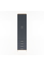 Hyperion Dolap 5 Raflı 4 Çekmeceli 2 Kapaklı 60x44x243 Çam-Antrasit