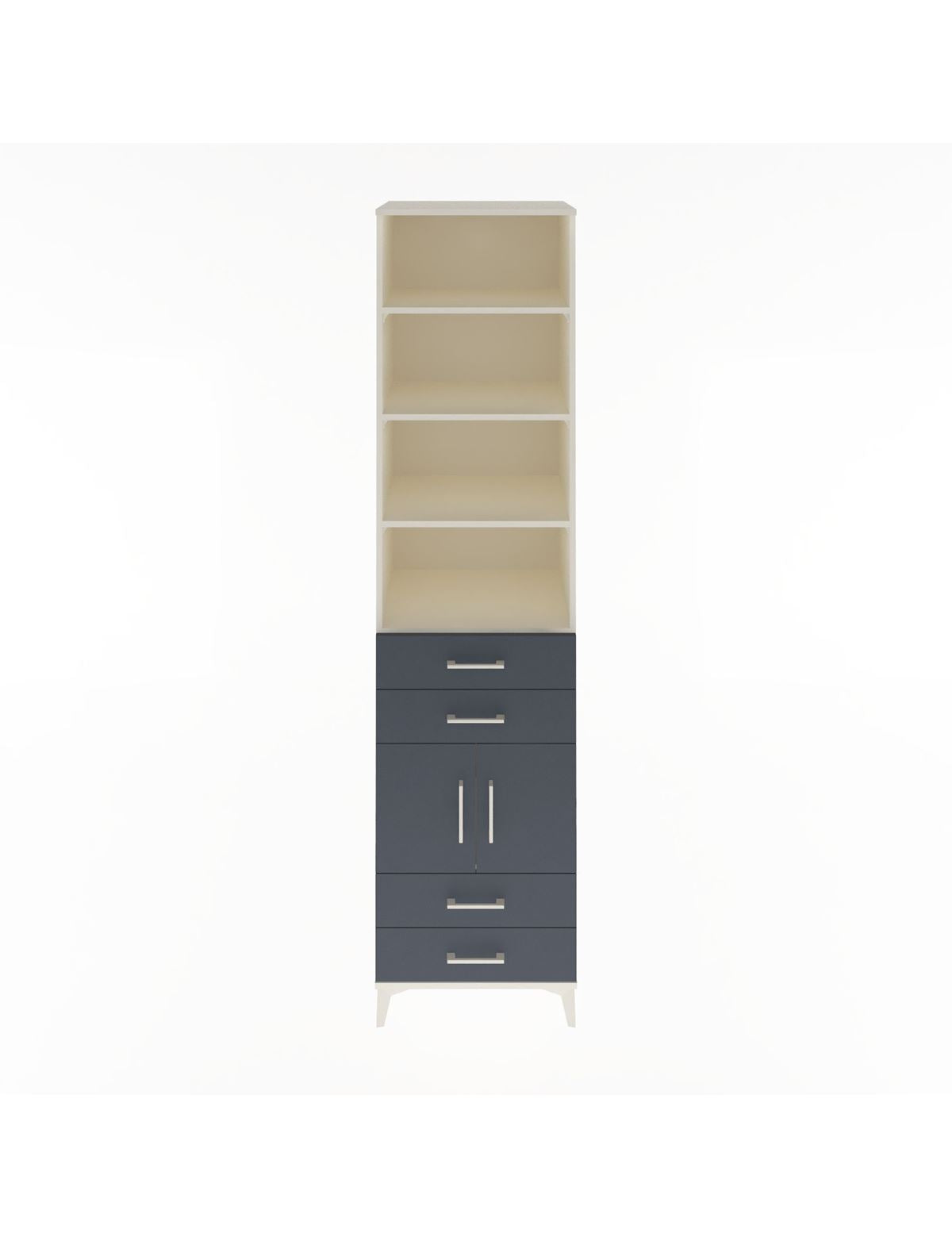 Hyperion Dolap 5 Raflı 4 Çekmeceli 2 Kapaklı 60x44x243 Aytaşı-Antrasit