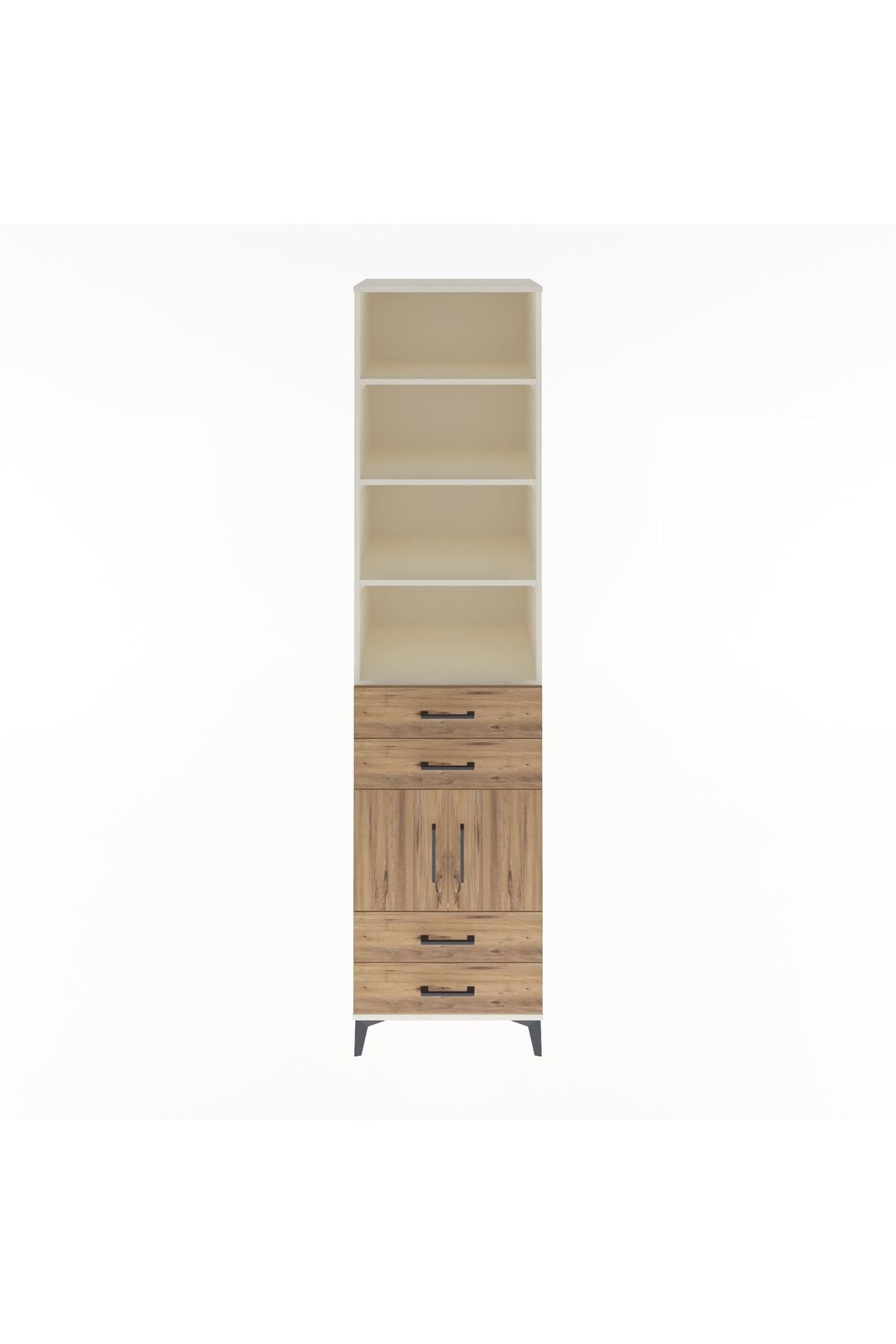 Hyperion Dolap 5 Raflı 4 Çekmeceli 2 Kapaklı 60x44x243 Aytaşı-Çam