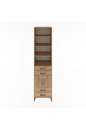 Hyperion Dolap 5 Raflı 4 Çekmeceli 2 Kapaklı 60x44x243 Çam-Çam