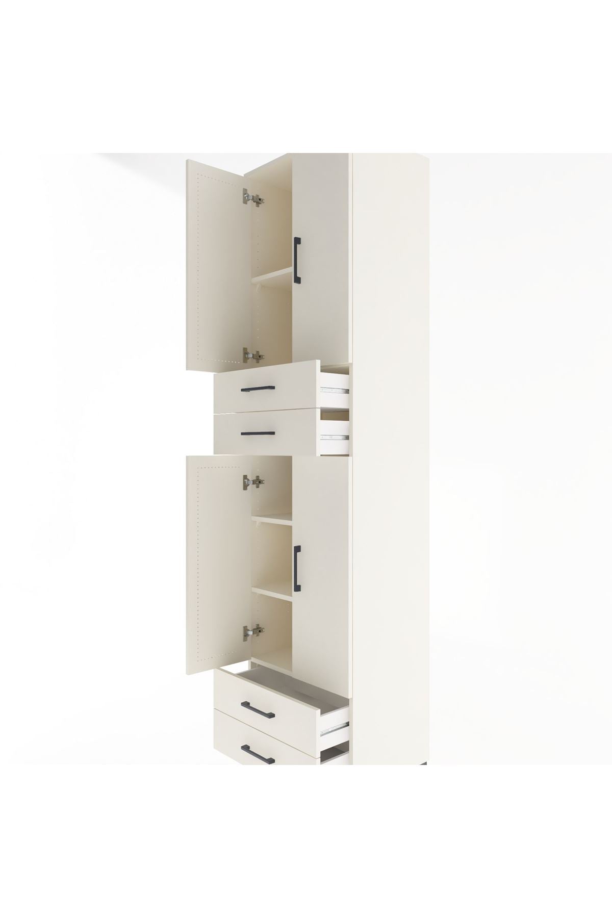 Hyperion Dolap 5 Raflı 4 Çekmeceli 4 Kapaklı 60x44x243 Aytaşı-Aytaşı