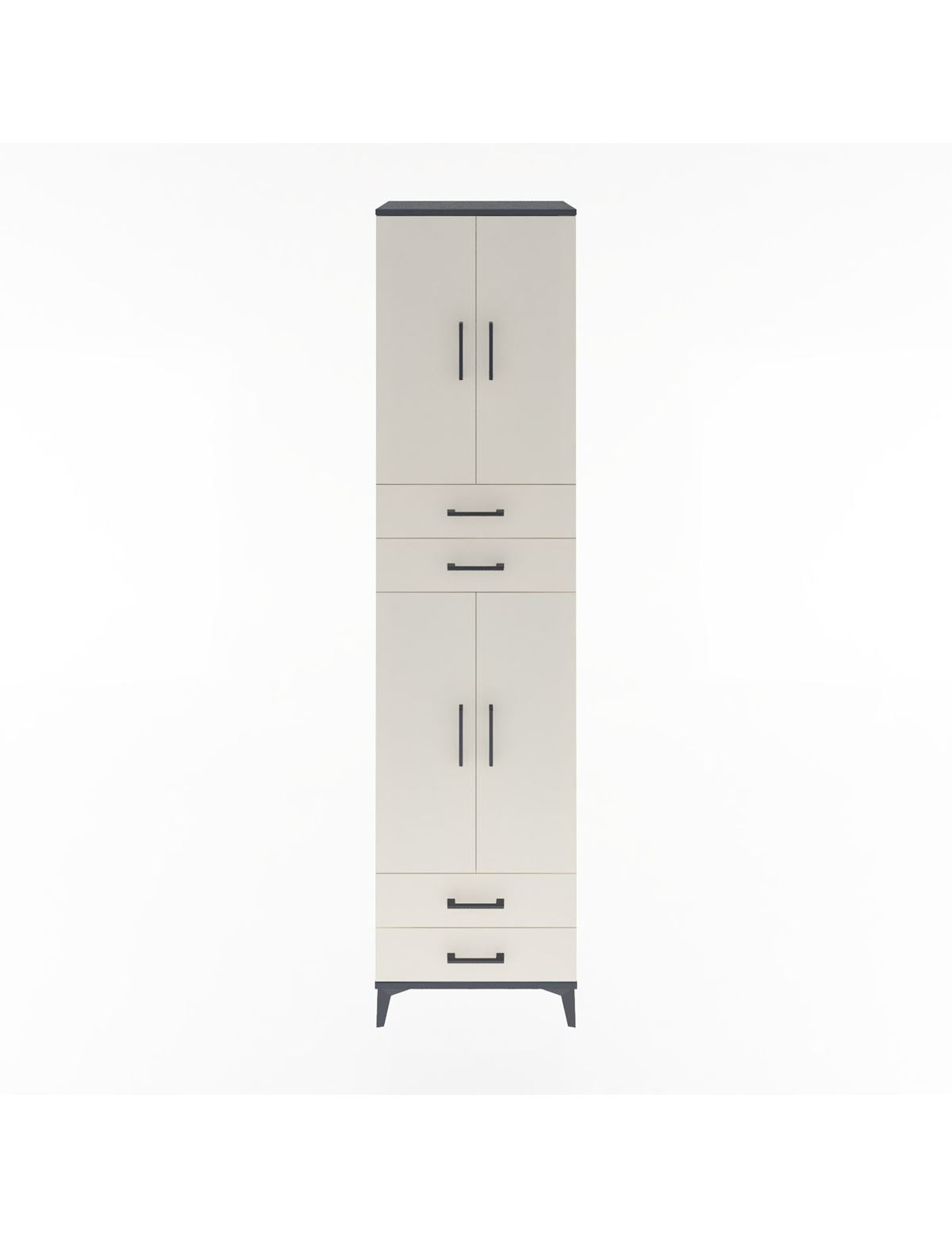 Hyperion Dolap 5 Raflı 4 Çekmeceli 4 Kapaklı 60x44x243 Antrasit-Aytaşı