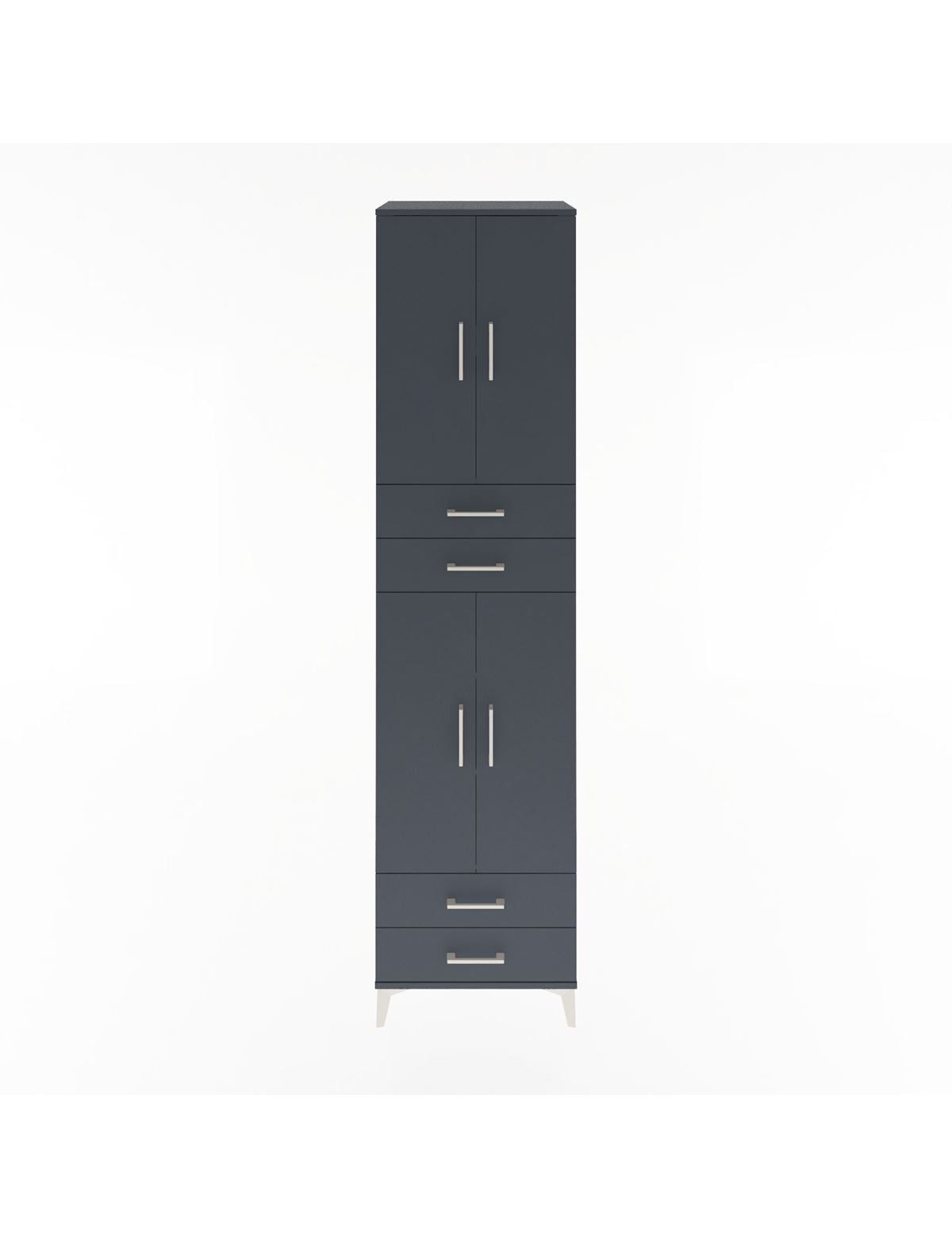 Hyperion Dolap 5 Raflı 4 Çekmeceli 4 Kapaklı 60x44x243 Antrasit-Antrasit