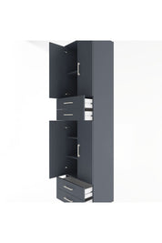 Hyperion Dolap 5 Raflı 4 Çekmeceli 4 Kapaklı 60x44x243 Antrasit-Antrasit