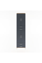 Hyperion Dolap 5 Raflı 4 Çekmeceli 4 Kapaklı 60x44x243 Çam-Antrasit