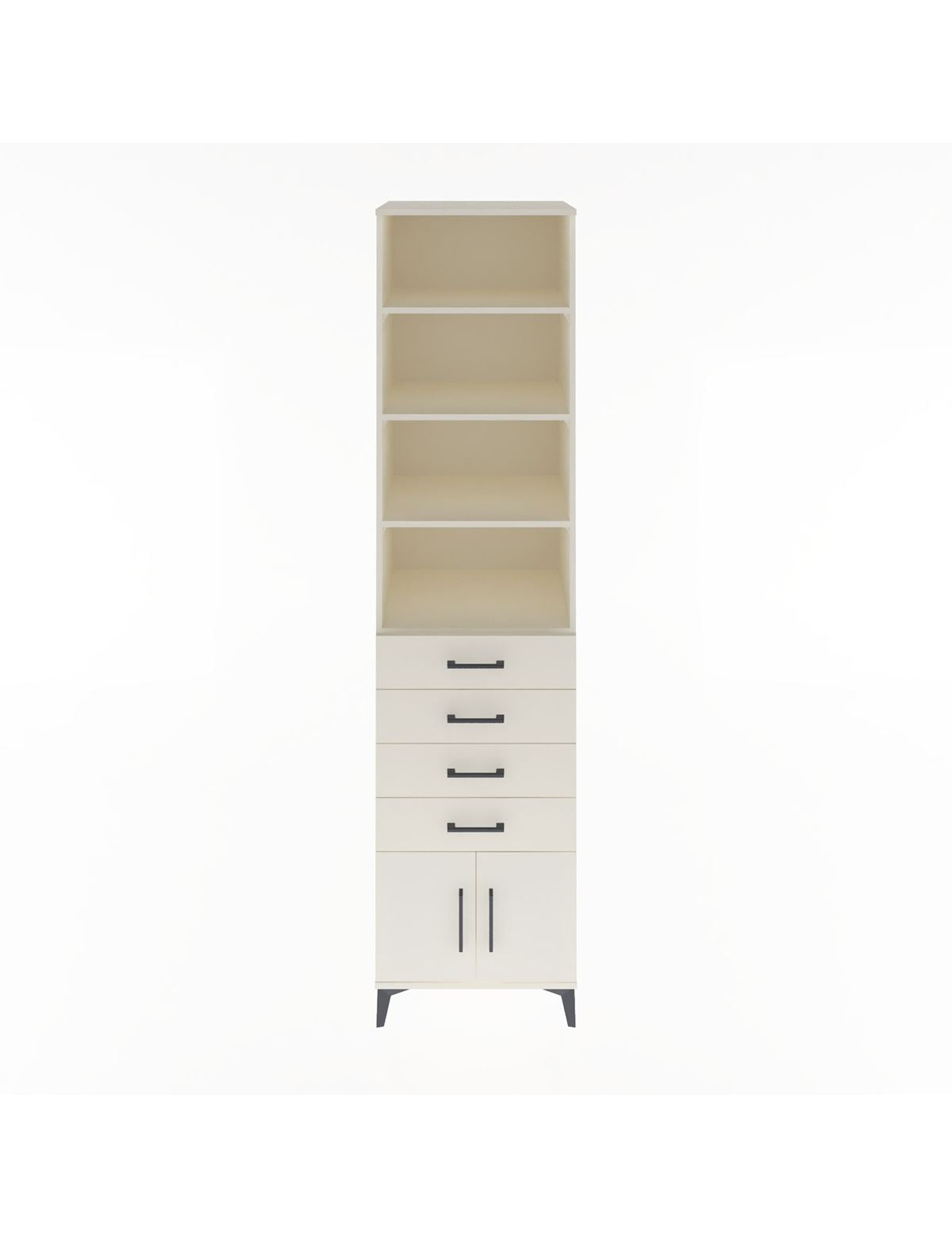 Hyperion Dolap 4 Raflı 4 Çekmeceli 2 Kapaklı 60x44x243 Aytaşı-Aytaşı