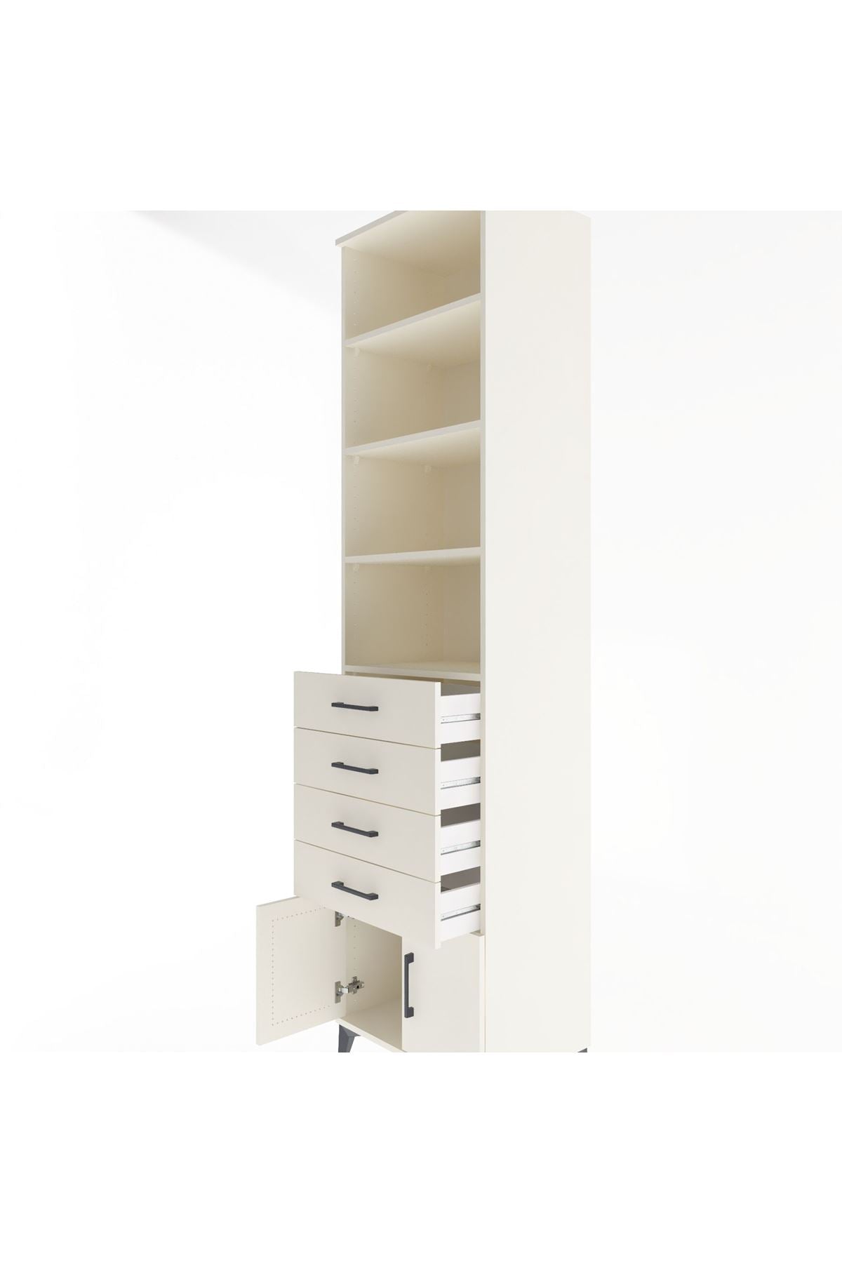 Hyperion Dolap 4 Raflı 4 Çekmeceli 2 Kapaklı 60x44x243 Aytaşı-Aytaşı