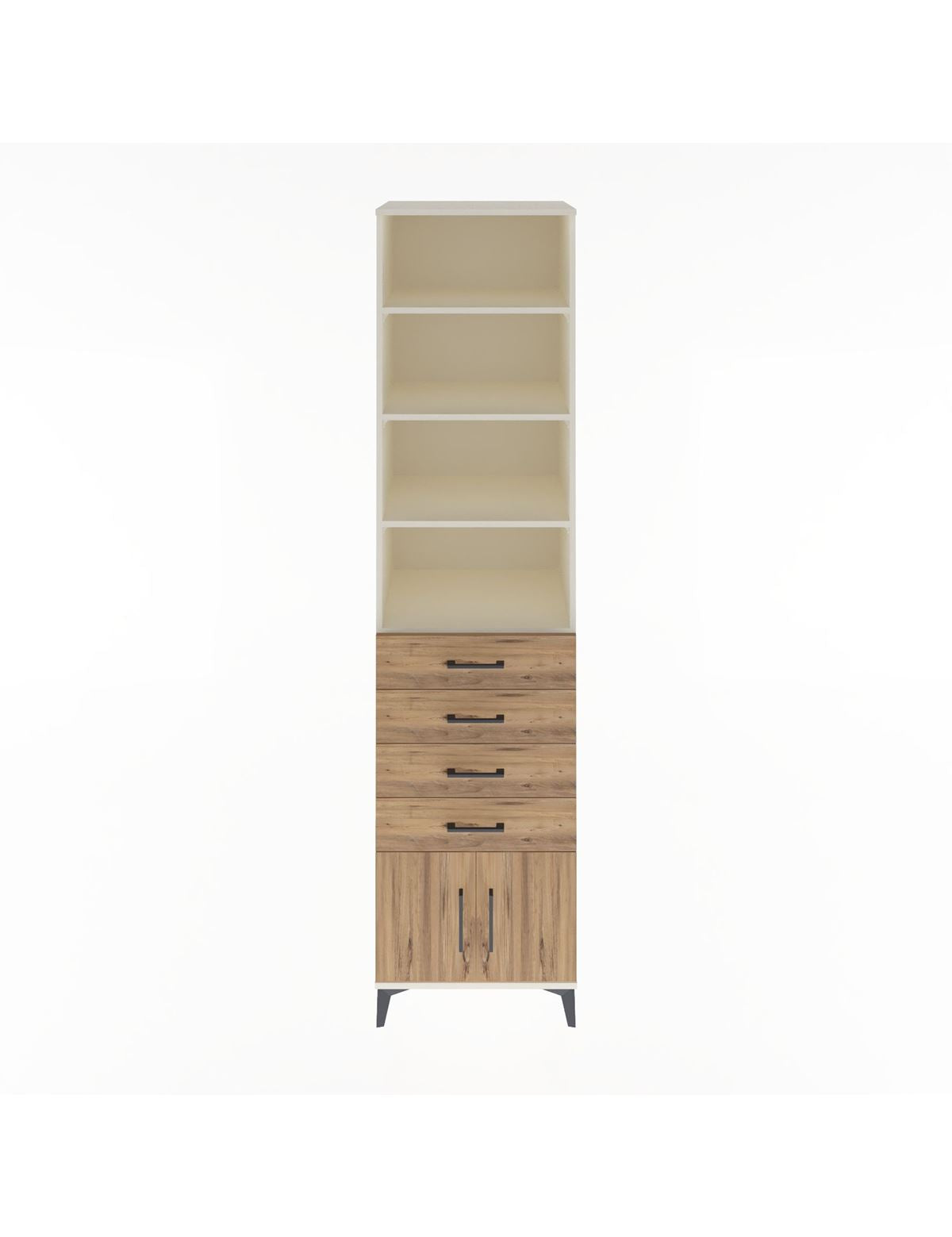 Hyperion Dolap 4 Raflı 4 Çekmeceli 2 Kapaklı 60x44x243 Aytaşı-Çam