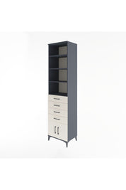 Hyperion Dolap 4 Raflı 4 Çekmeceli 2 Kapaklı 60x44x243 Antrasit-Aytaşı