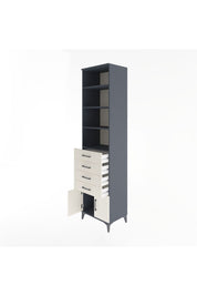 Hyperion Dolap 4 Raflı 4 Çekmeceli 2 Kapaklı 60x44x243 Antrasit-Aytaşı