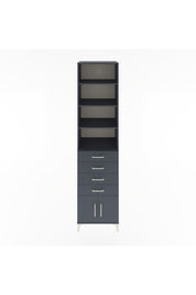 Hyperion Dolap 4 Raflı 4 Çekmeceli 2 Kapaklı 60x44x243 Antrasit-Antrasit