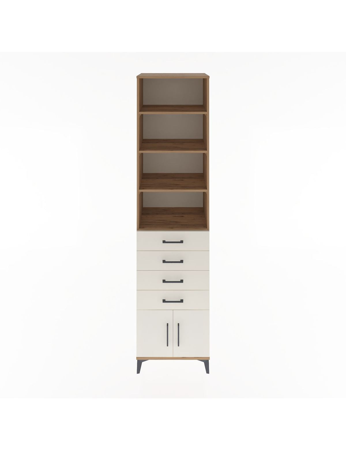 Hyperion Dolap 4 Raflı 4 Çekmeceli 2 Kapaklı 60x44x243 Çam-Aytaşı