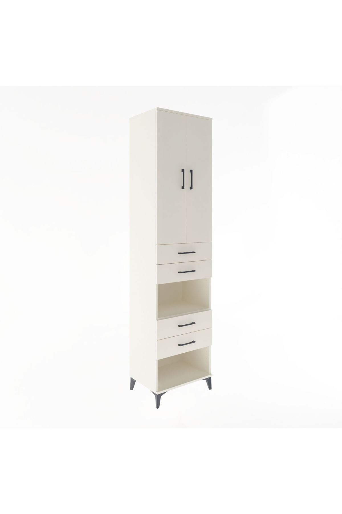 Hyperion Dolap 4 Raflı 4 Çekmeceli 2 Kapaklı 60x44x243 Aytaşı-Aytaşı