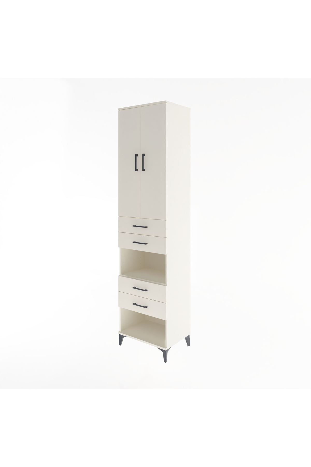 Hyperion Dolap 4 Raflı 4 Çekmeceli 2 Kapaklı 60x44x243 Aytaşı-Aytaşı