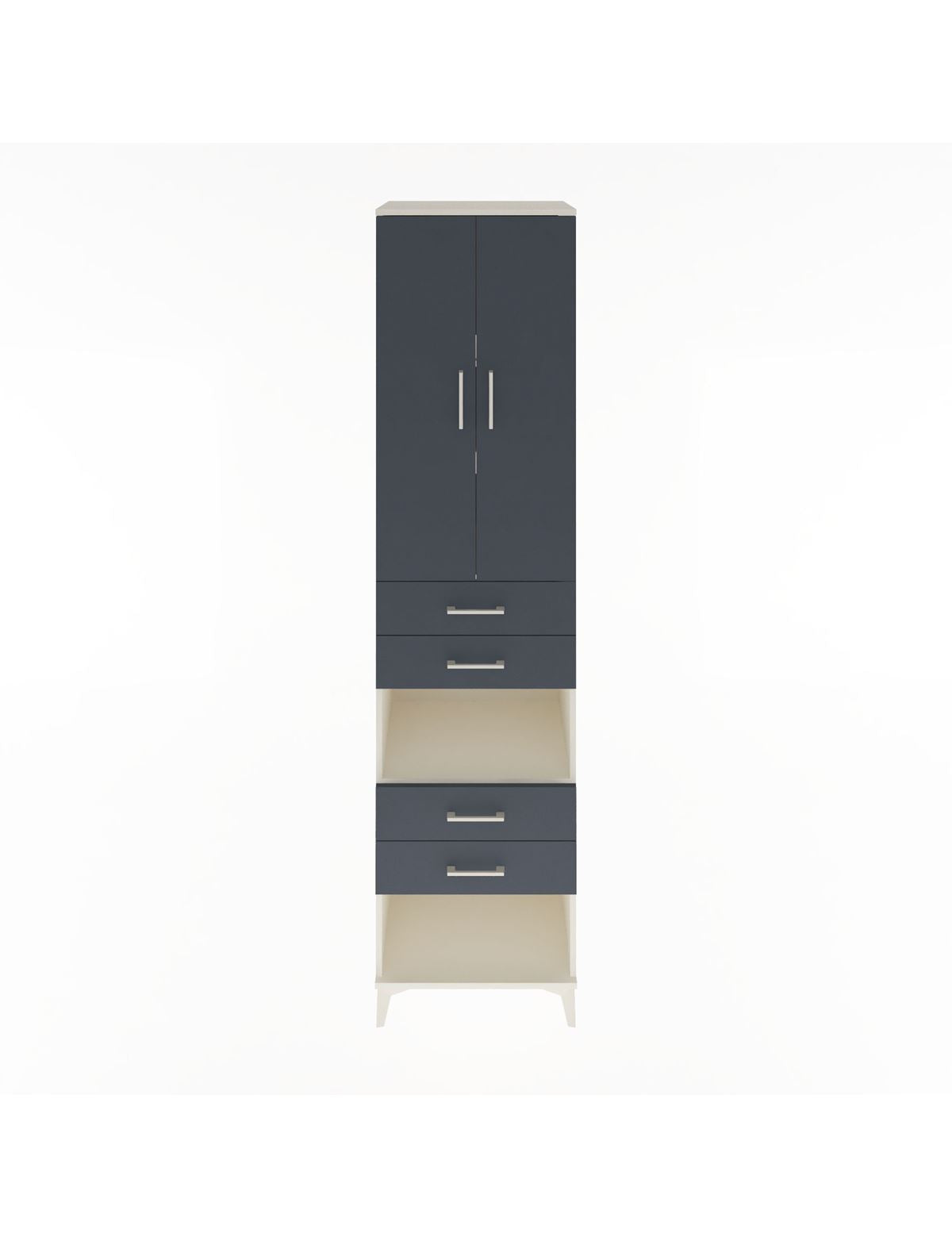 Hyperion Dolap 4 Raflı 4 Çekmeceli 2 Kapaklı 60x44x243 Aytaşı-Antrasit