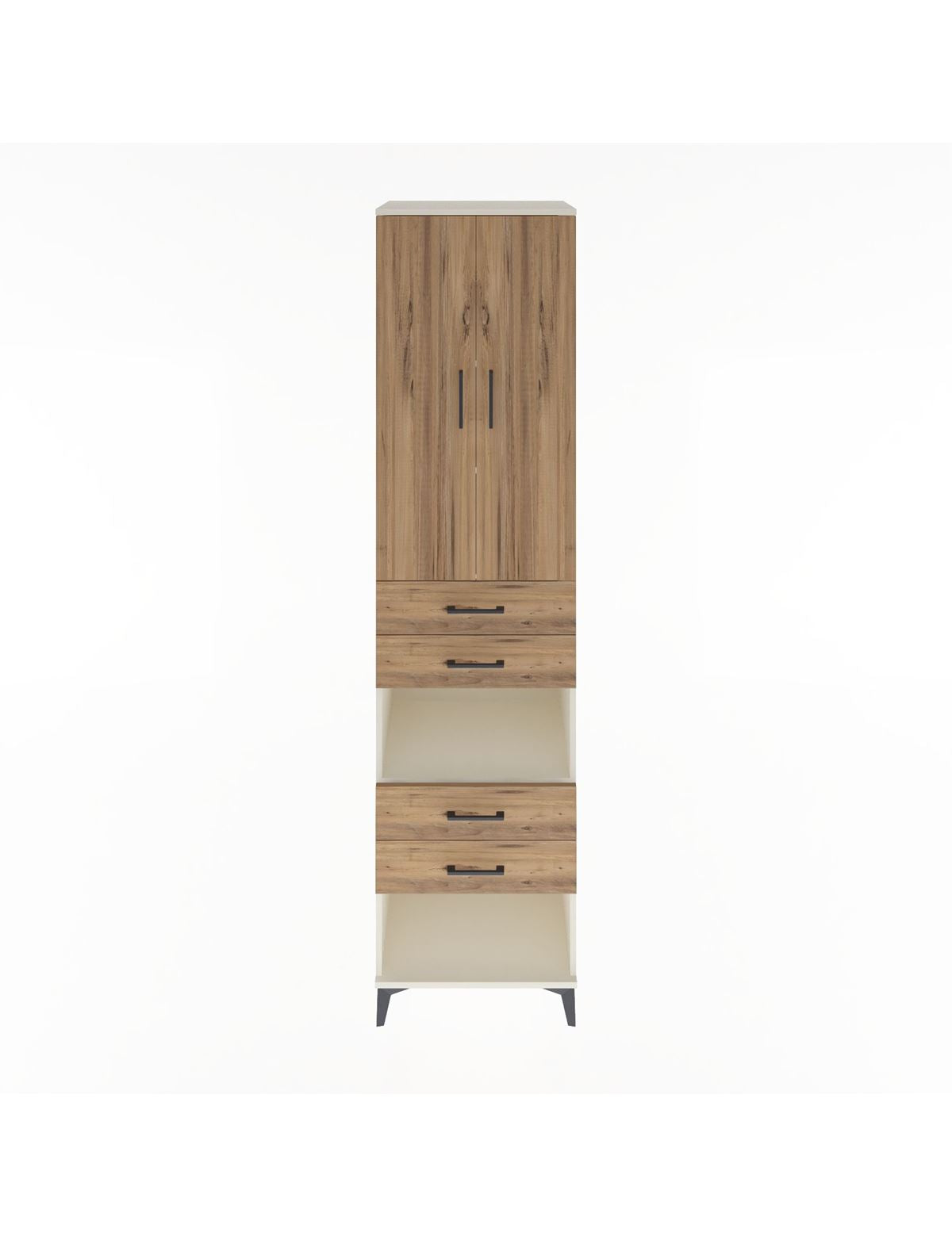 Hyperion Dolap 4 Raflı 4 Çekmeceli 2 Kapaklı 60x44x243 Aytaşı-Çam