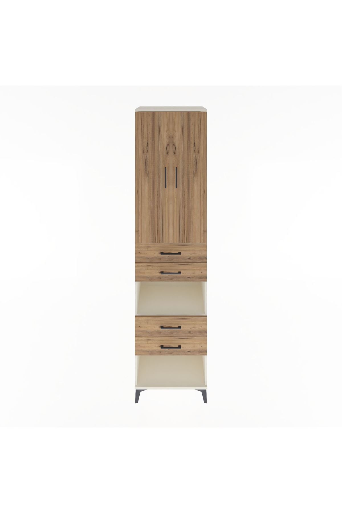 Hyperion Dolap 4 Raflı 4 Çekmeceli 2 Kapaklı 60x44x243 Aytaşı-Çam