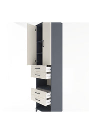 Hyperion Dolap 4 Raflı 4 Çekmeceli 2 Kapaklı 60x44x243 Antrasit-Aytaşı