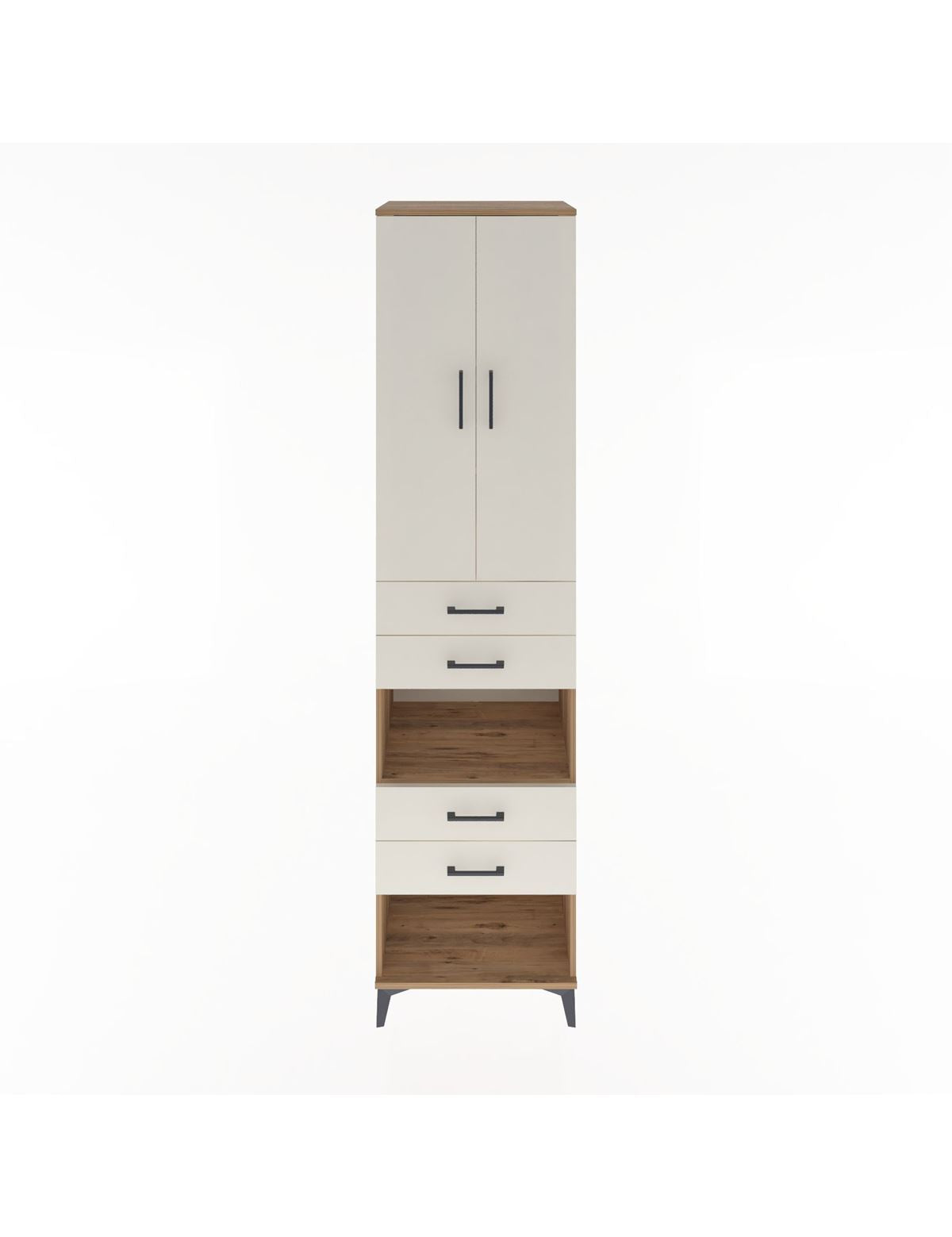 Hyperion Dolap 4 Raflı 4 Çekmeceli 2 Kapaklı 60x44x243 Çam-Aytaşı