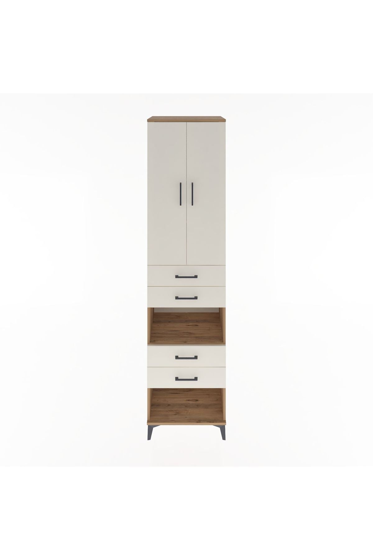 Hyperion Dolap 4 Raflı 4 Çekmeceli 2 Kapaklı 60x44x243 Çam-Aytaşı