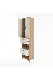 Hyperion Dolap 4 Raflı 4 Çekmeceli 2 Kapaklı 60x44x243 Çam-Aytaşı