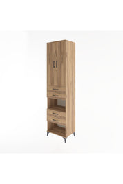 Hyperion Dolap 4 Raflı 4 Çekmeceli 2 Kapaklı 60x44x243 Çam-Çam