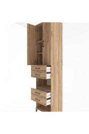 Hyperion Dolap 4 Raflı 4 Çekmeceli 2 Kapaklı 60x44x243 Çam-Çam
