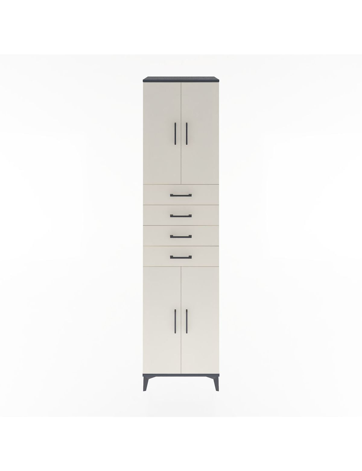 Hyperion Dolap 4 Raflı 4 Çekmeceli 4 Kapaklı 60x44x243 Antrasit-Aytaşı