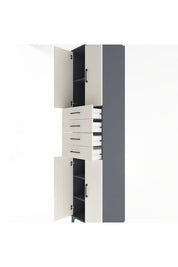 Hyperion Dolap 4 Raflı 4 Çekmeceli 4 Kapaklı 60x44x243 Antrasit-Aytaşı