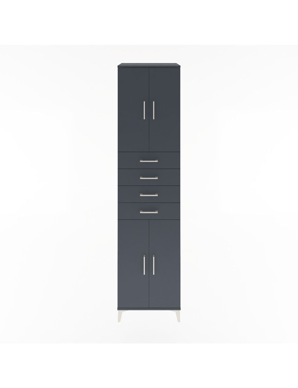 Hyperion Dolap 4 Raflı 4 Çekmeceli 4 Kapaklı 60x44x243 Antrasit-Antrasit