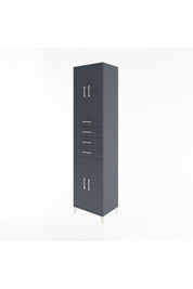 Hyperion Dolap 4 Raflı 4 Çekmeceli 4 Kapaklı 60x44x243 Antrasit-Antrasit