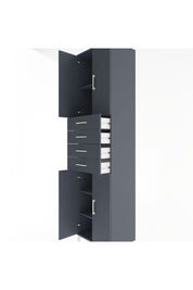 Hyperion Dolap 4 Raflı 4 Çekmeceli 4 Kapaklı 60x44x243 Antrasit-Antrasit