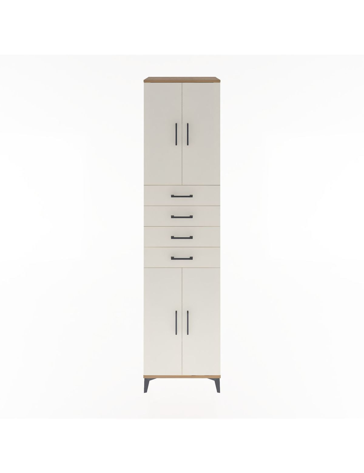 Hyperion Dolap 4 Raflı 4 Çekmeceli 4 Kapaklı 60x44x243 Çam-Aytaşı