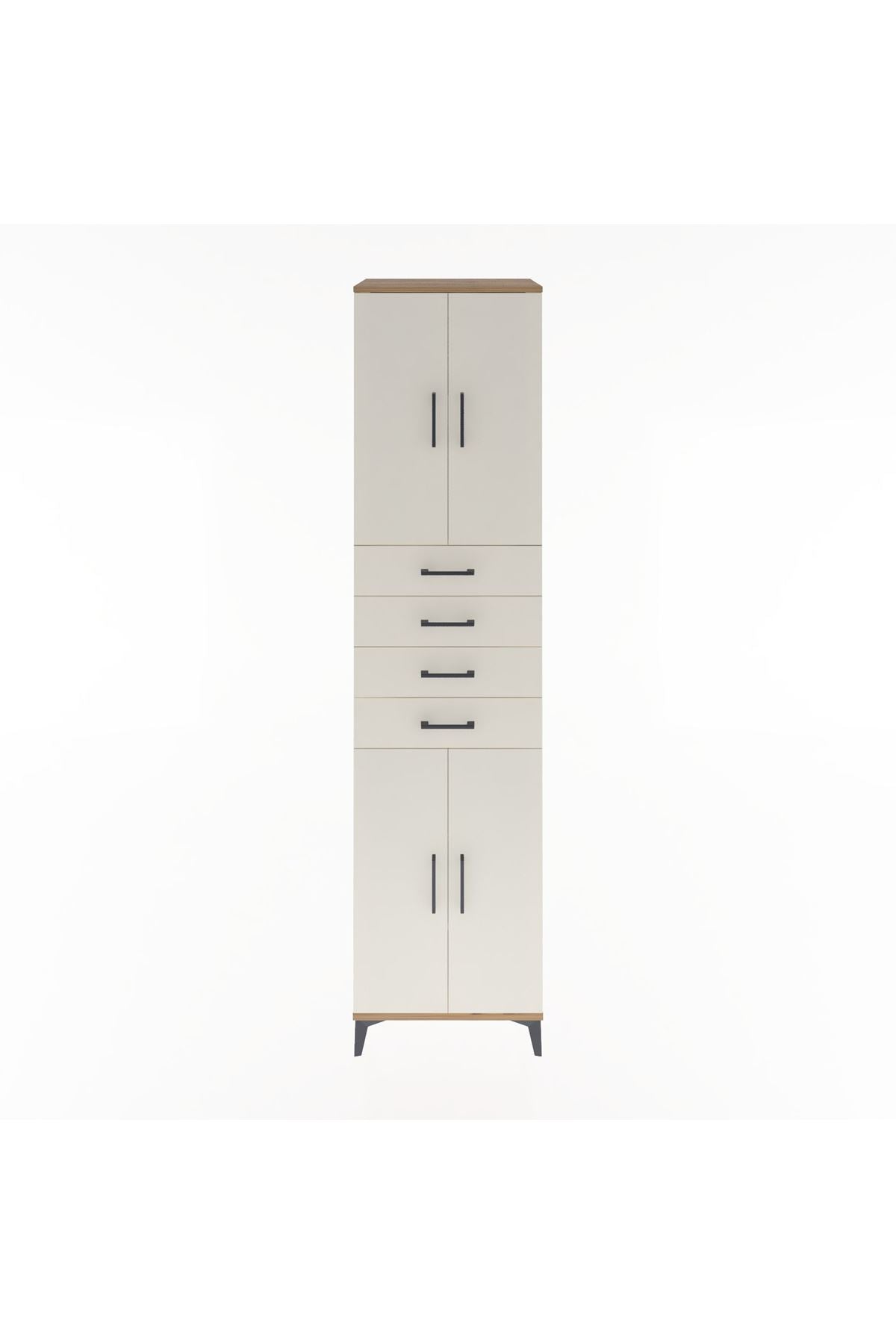 Hyperion Dolap 4 Raflı 4 Çekmeceli 4 Kapaklı 60x44x243 Çam-Aytaşı