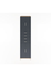 Hyperion Dolap 4 Raflı 4 Çekmeceli 4 Kapaklı 60x44x243 Çam-Antrasit
