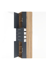 Hyperion Dolap 4 Raflı 4 Çekmeceli 4 Kapaklı 60x44x243 Çam-Antrasit