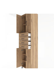 Hyperion Dolap 4 Raflı 4 Çekmeceli 4 Kapaklı 60x44x243 Çam-Çam
