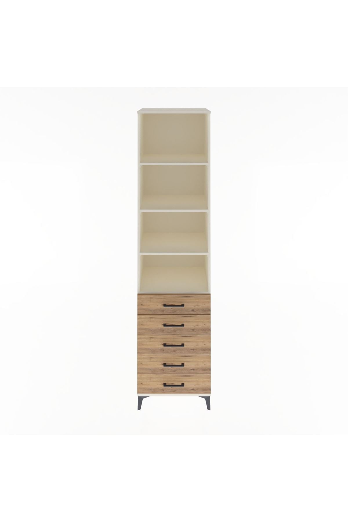 Hyperion Dolap 4 Raflı 5 Çekmeceli 60x44x243 Aytaşı-Çam