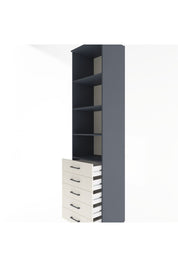 Hyperion Dolap 4 Raflı 5 Çekmeceli 60x44x243 Antrasit-Aytaşı