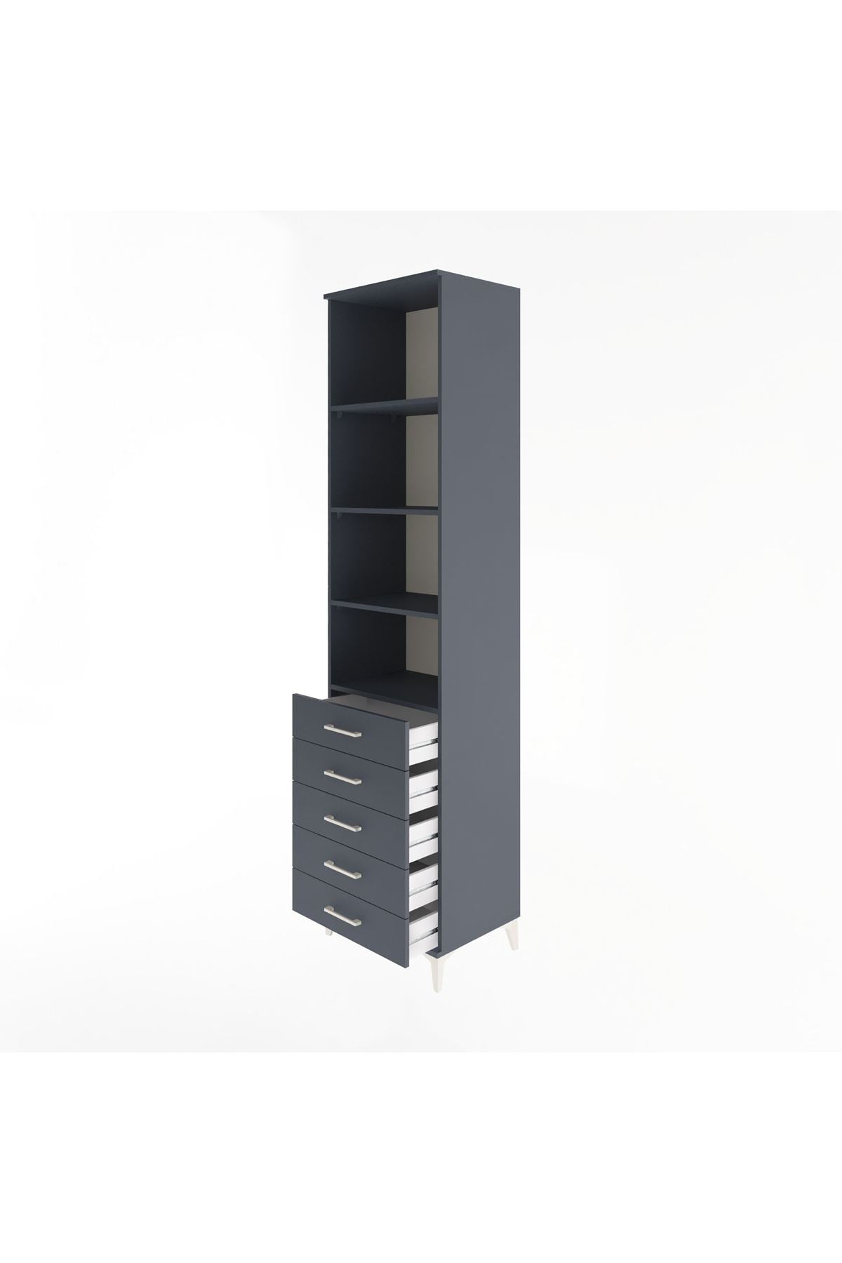 Hyperion Dolap 4 Raflı 5 Çekmeceli 60x44x243 - S65M091V5B