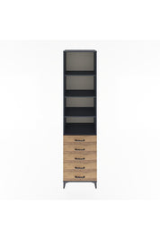 Hyperion Dolap 4 Raflı 5 Çekmeceli 60x44x243 Antrasit-Çam