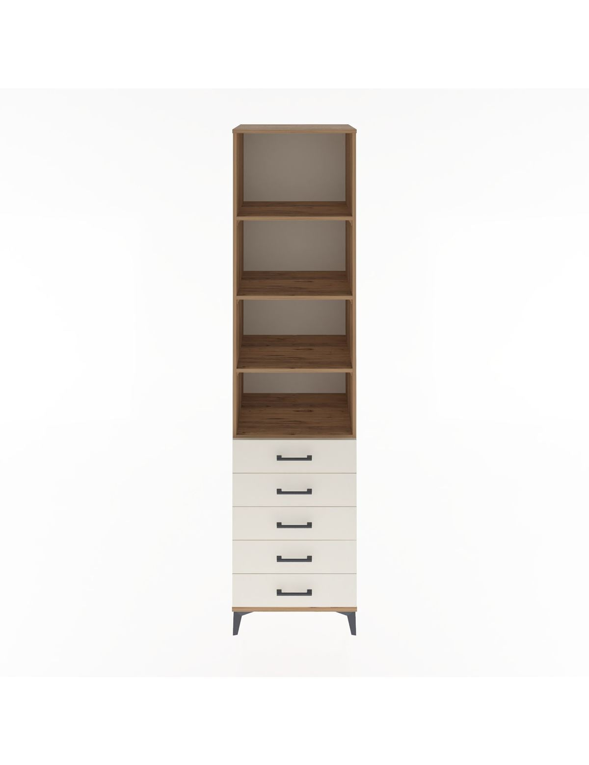 Hyperion Dolap 4 Raflı 5 Çekmeceli 60x44x243 Çam-Aytaşı